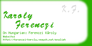 karoly ferenczi business card