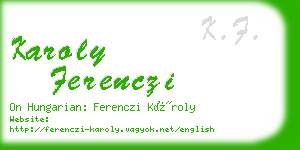karoly ferenczi business card